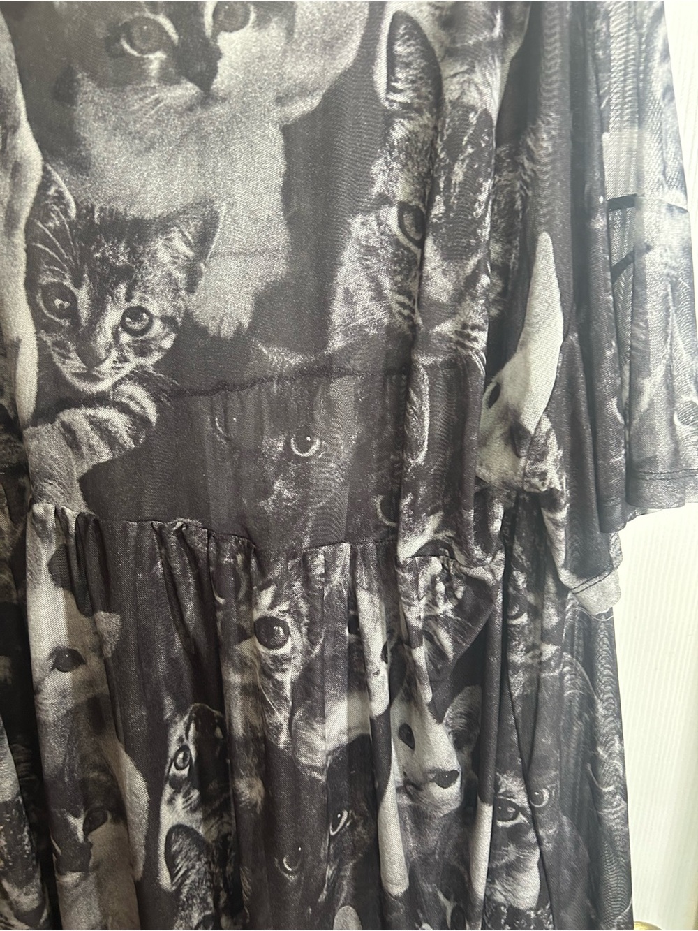 Mesh Cat Print Mini Dress β Size 4X - Picture 3 of 5
